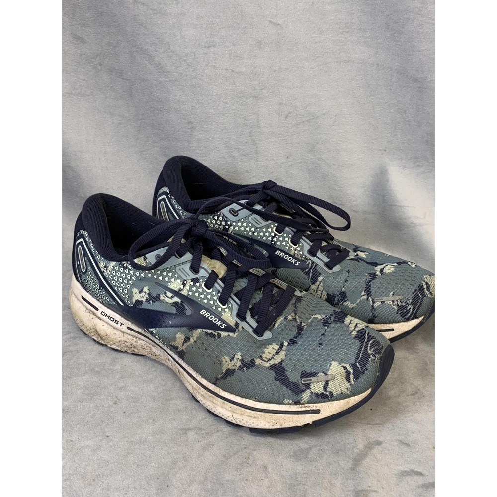 Brooks Ghost 14 Shoes Womens Size 9.5 Navy Blue Camo Running Road 120356 1B 485